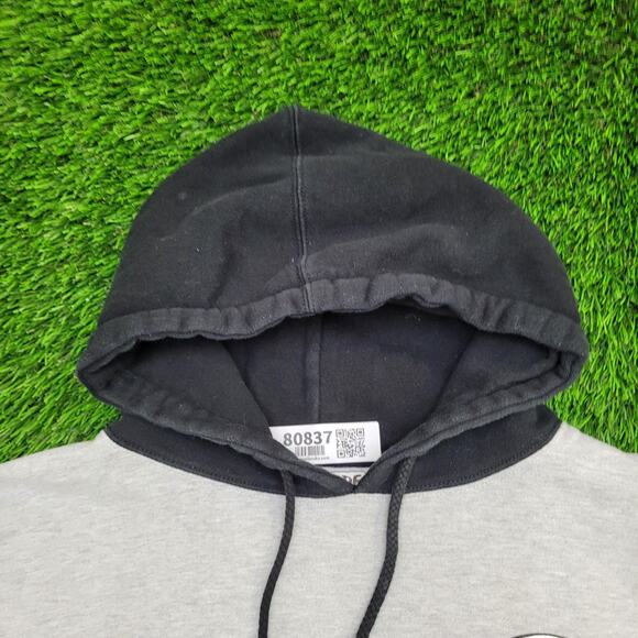 Vintage 90s Darkside Skull Crop Hoodie Medium 22x25 Two-Tone - Picture 10 of 16